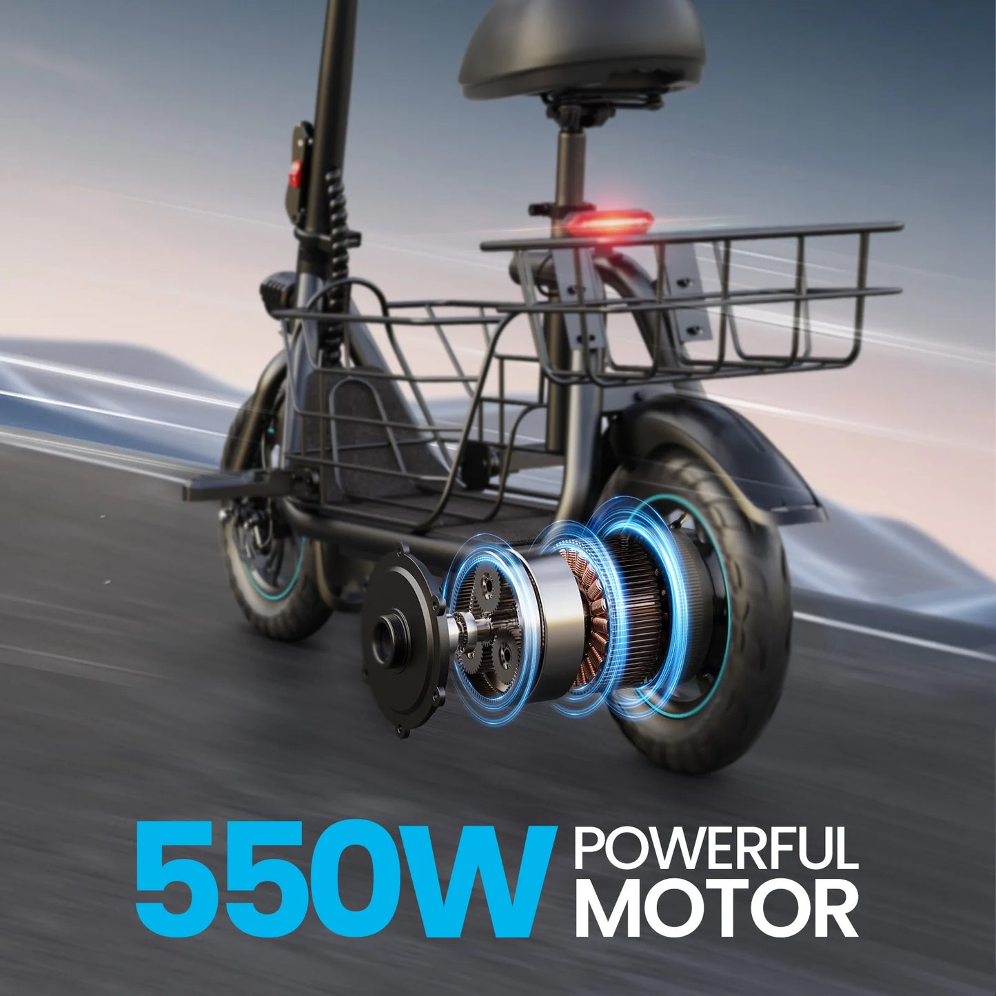 Gyroor Electric Scooter With Pet Basket Foldable 20 Mile Range