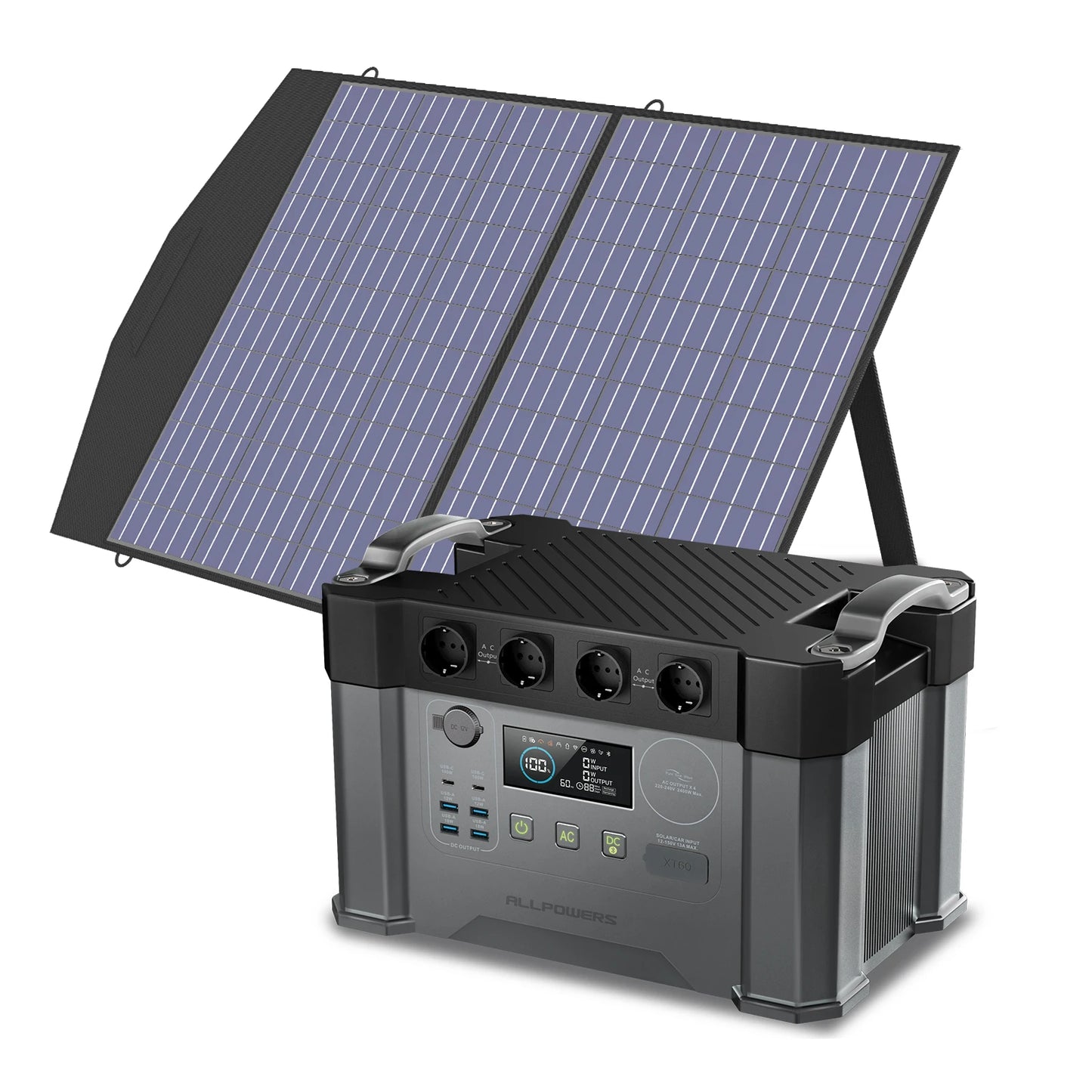 ALLPOWERS S2000 Pro 2400W MPPT Portable Power Station With 4x100W Foldable Solar Panels