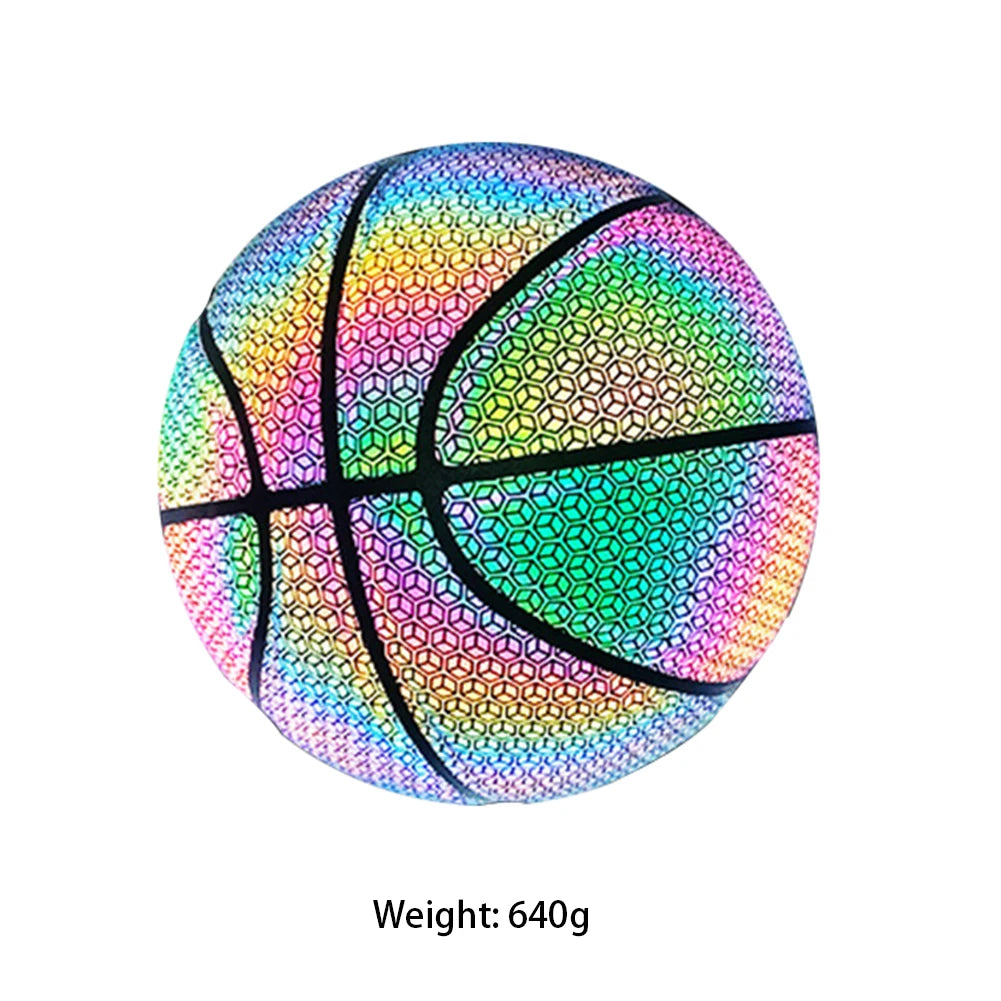Luminous Holographic Reflective Basketball For Night Play