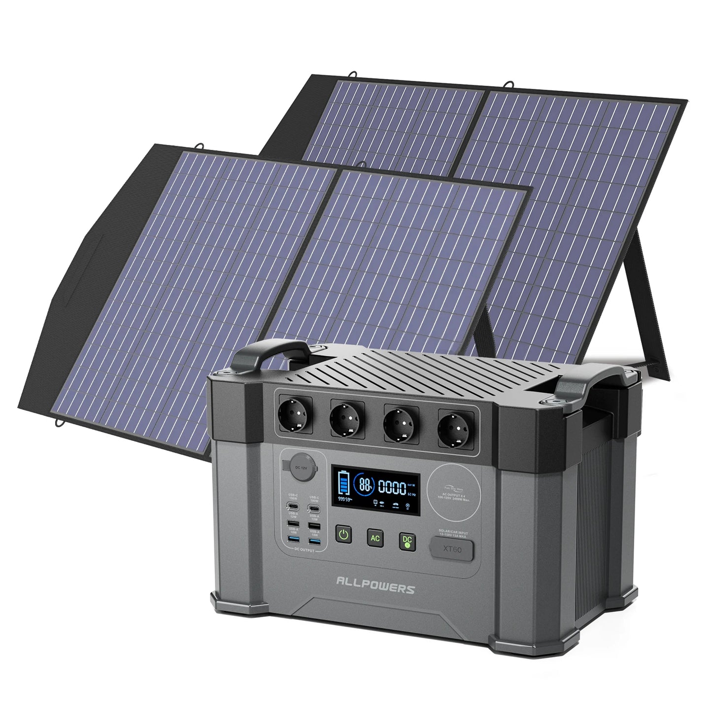 ALLPOWERS S2000 Pro 2400W MPPT Portable Power Station With 4x100W Foldable Solar Panels
