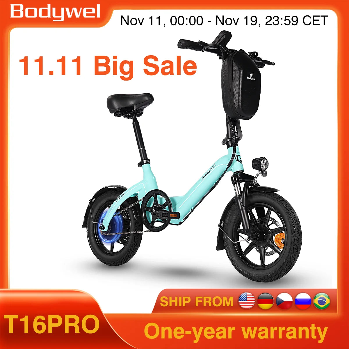 Bodywel T16PRO Foldable Electric Bike 250W