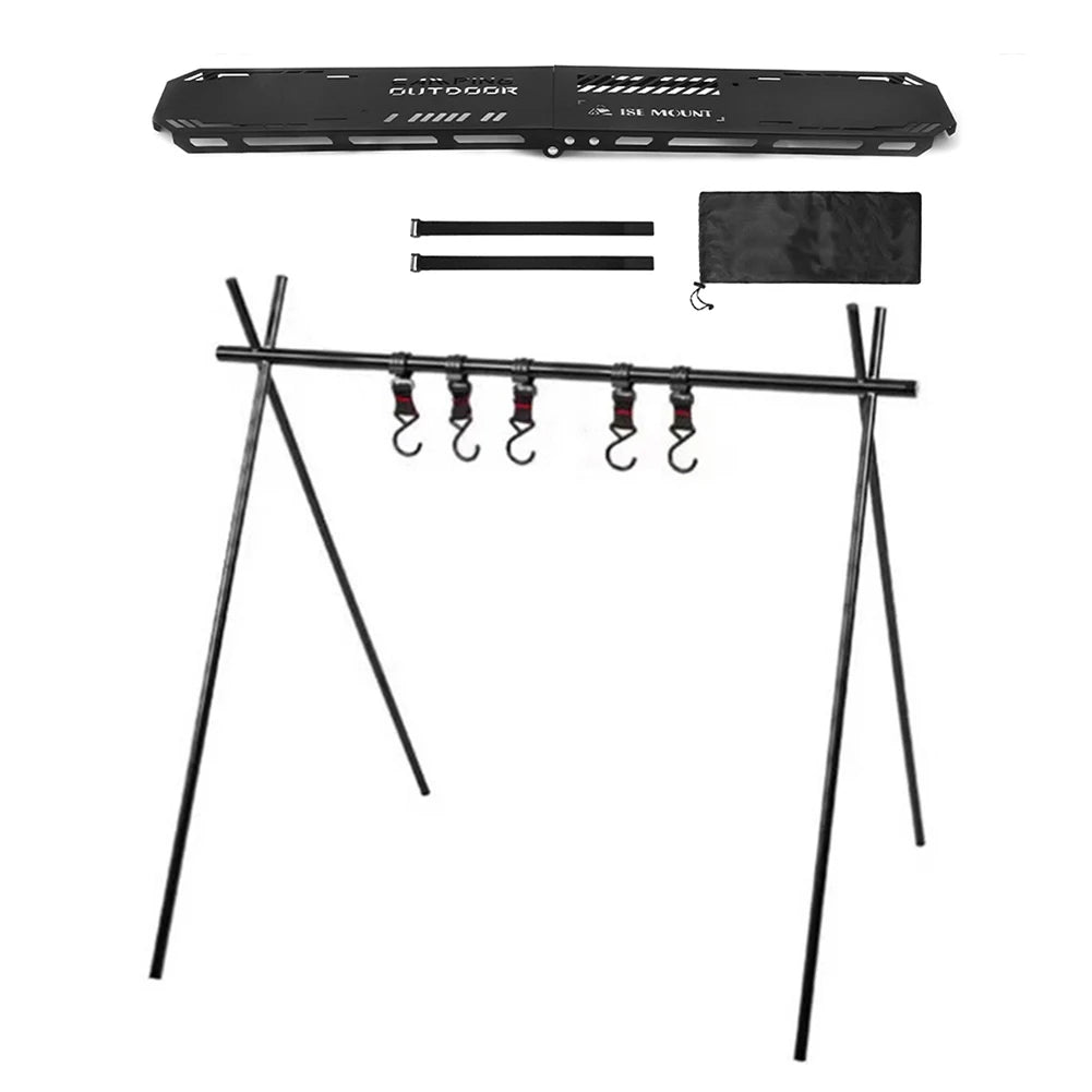Electric Folding Camping Hanging Rack Portable Shelf with Hook Triangle Storage Hanger