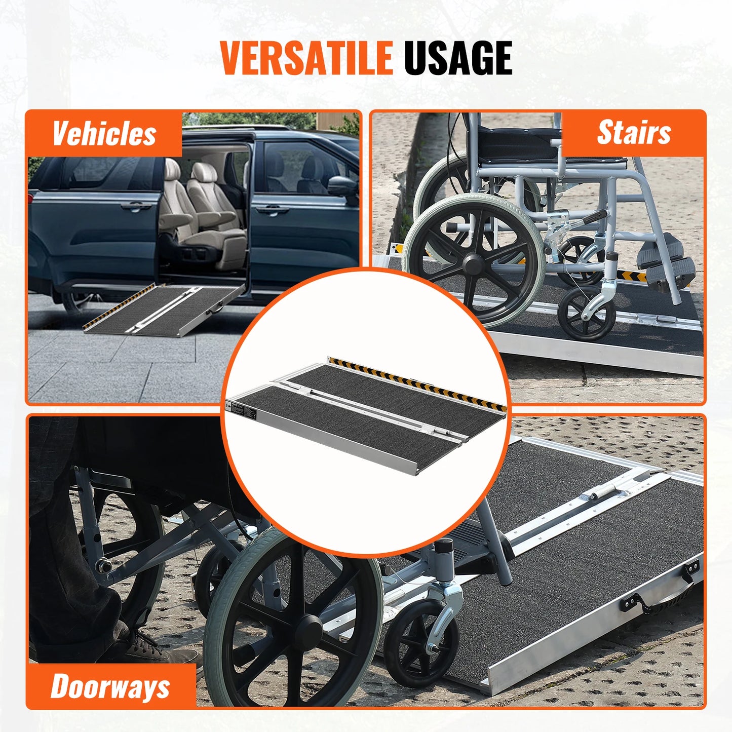 SucceBuy Portable Aluminum Folding Wheelchair Ramp For Threshold Accessibility Solutions
