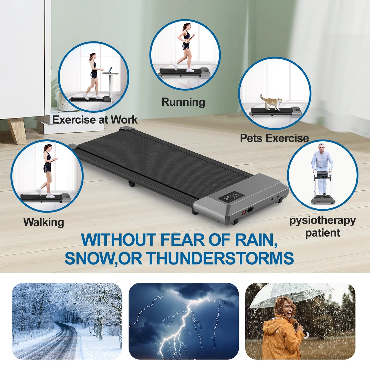 2in1 Walking Pad Mini Treadmill For Home And Office