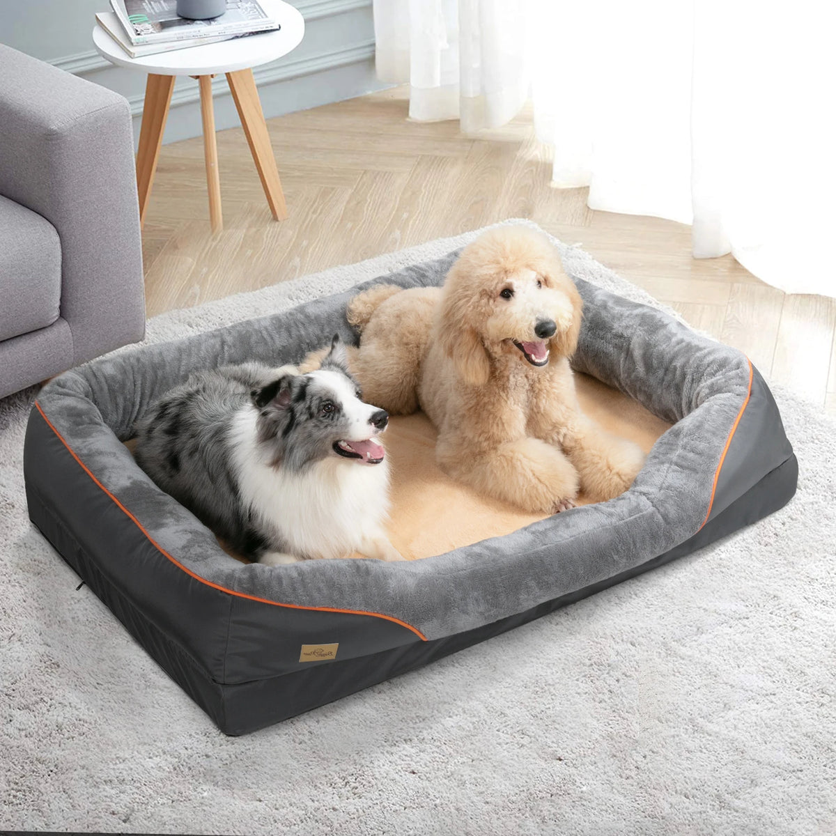BINGOPAW Large Dog Bed With Anti Allergy Removable Cover