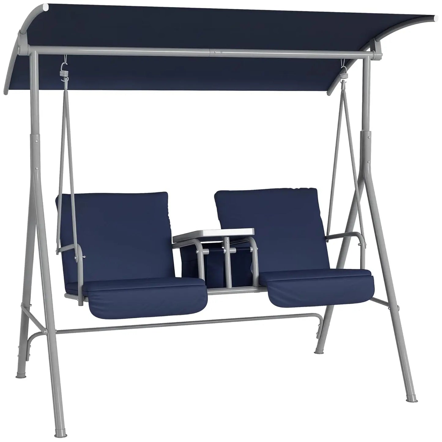 HUANZHUANG 2 Person Outdoor Porch Swing With Canopy And Table