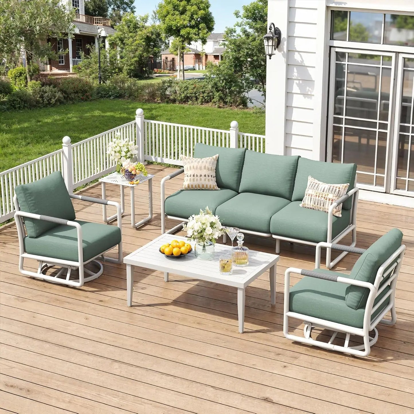 Outdoor Aluminum Patio Furniture Set All Weather Conversation Set