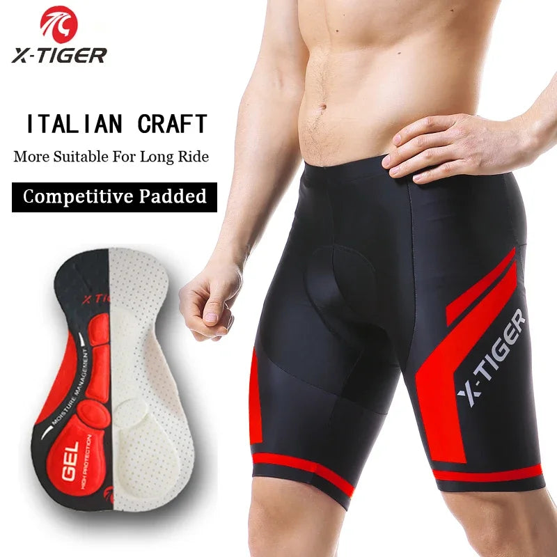 X-TIGERCN Pro Cycling Bib Shorts With 5D Gel Pad Cushion