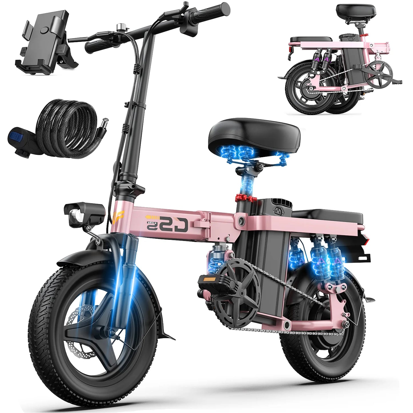 Electric Folding Bike For Adults With 750W Peak Motor And 20 MPH Top Speed For Commuters