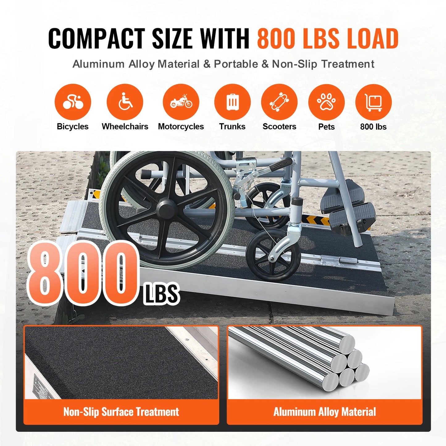 SucceBuy Portable Aluminum Folding Wheelchair Ramp For Threshold Accessibility Solutions