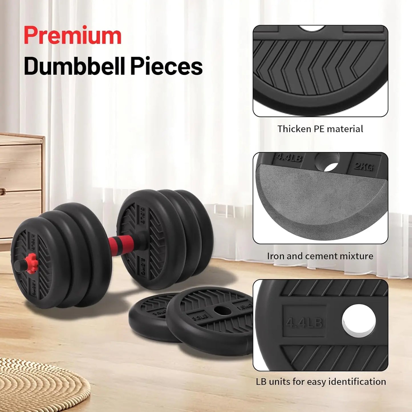 Adjustable Dumbbell Set 20 To 80 Lbs For Home Workouts