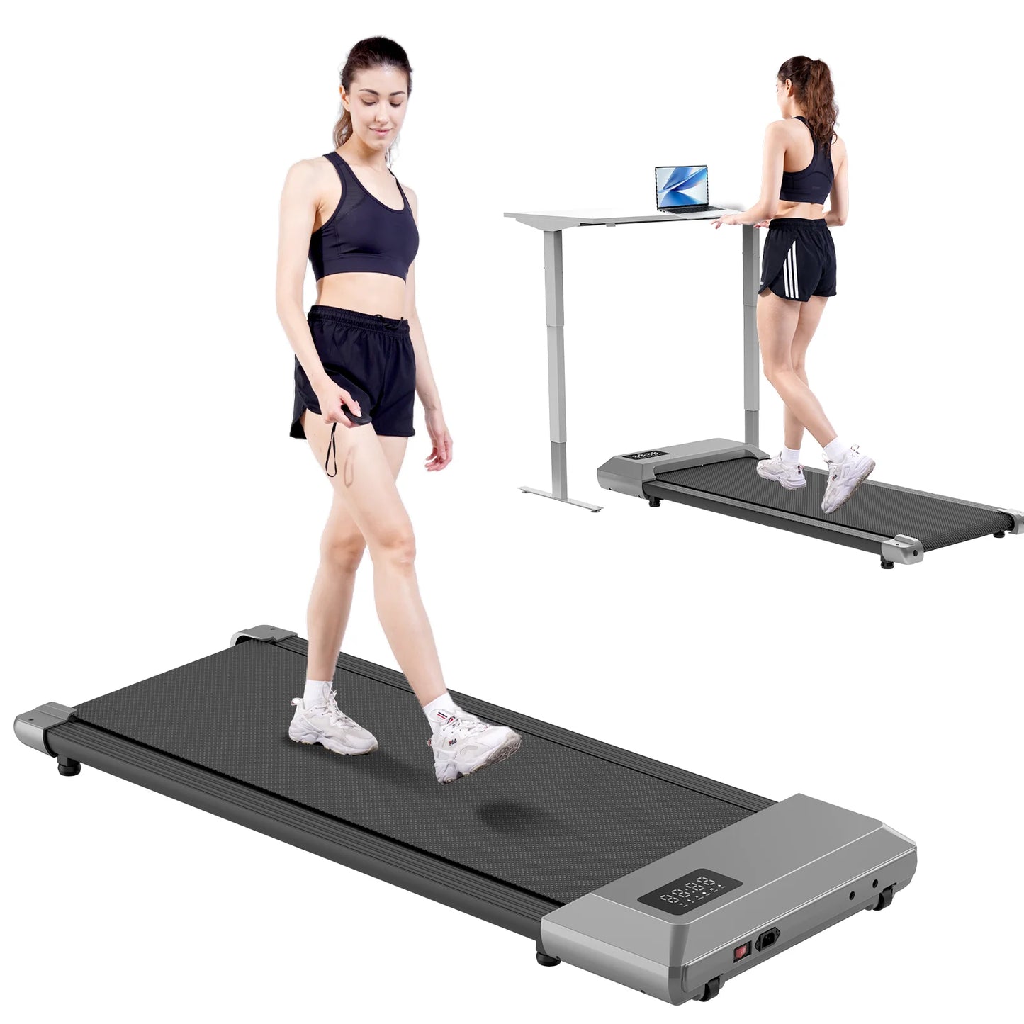 NONEDriving 2In1 Walking Pad Mini Treadmill Under Desk Home Office