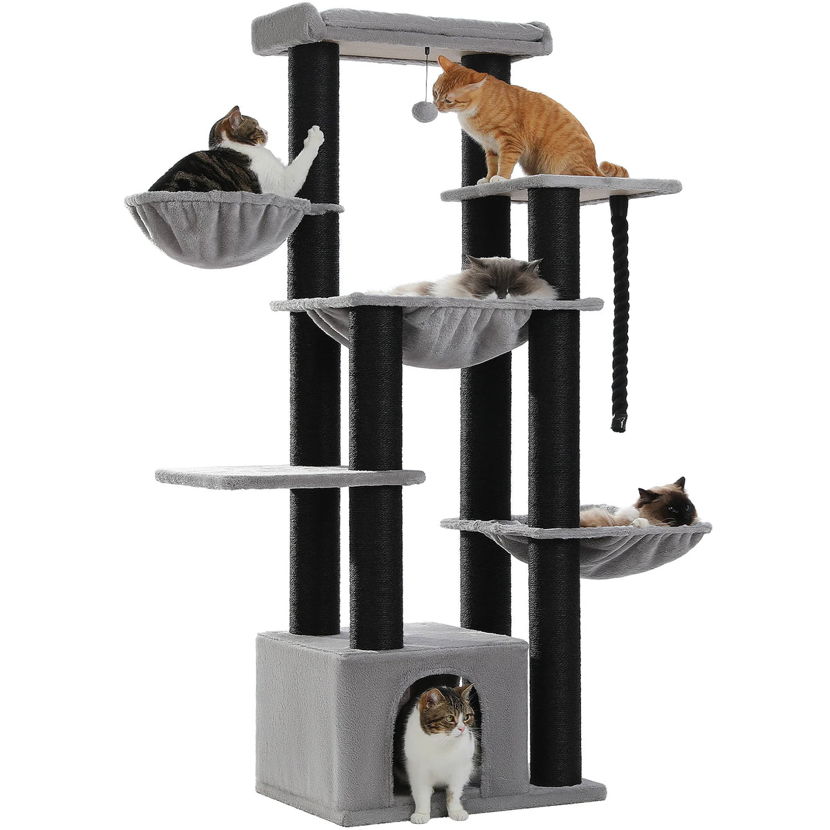 PAWZ Road Multi-Level Cat Tree With Hammock And Scratching Posts