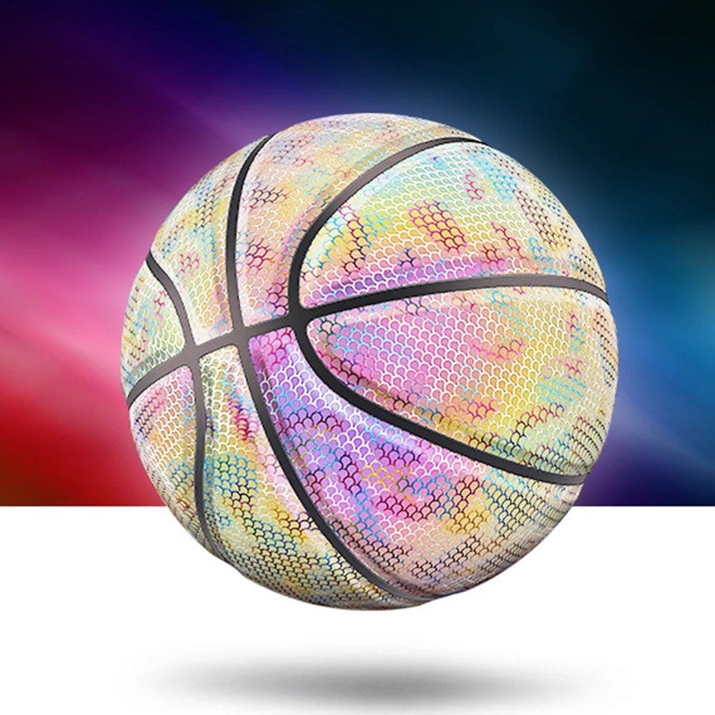 Luminous Holographic Reflective Basketball For Night Play