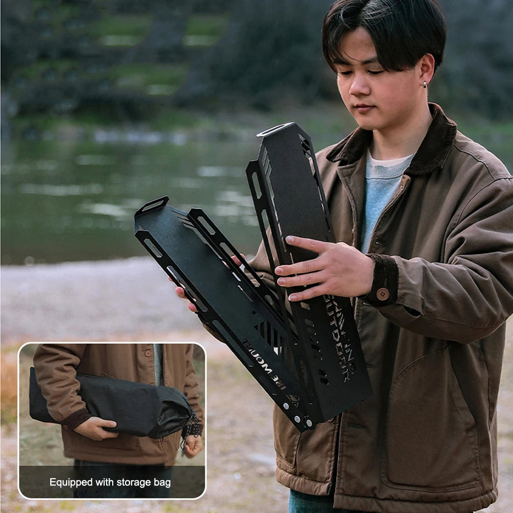 Electric Folding Camping Hanging Rack Portable Shelf with Hook Triangle Storage Hanger