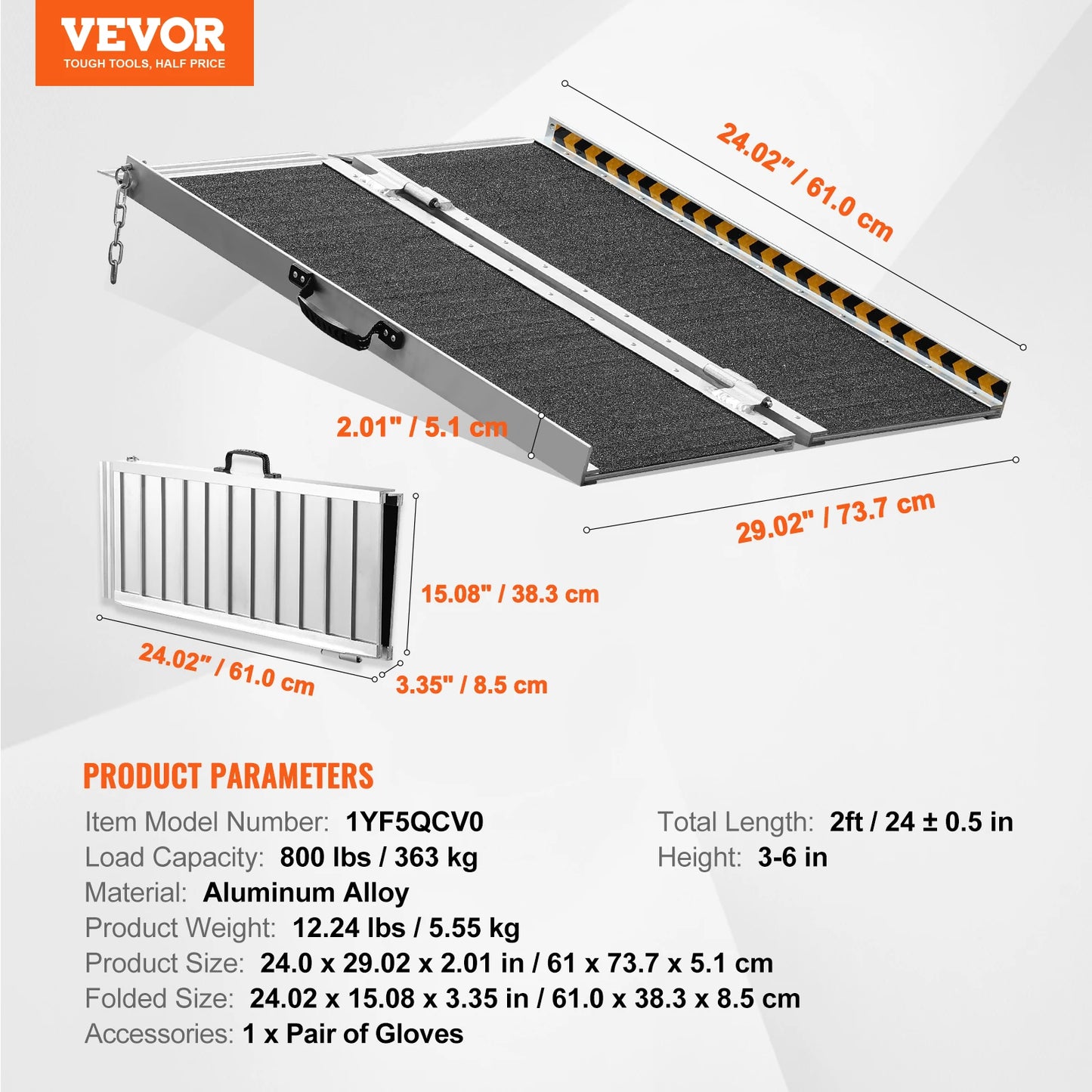 SucceBuy Portable Aluminum Folding Wheelchair Ramp For Threshold Accessibility Solutions