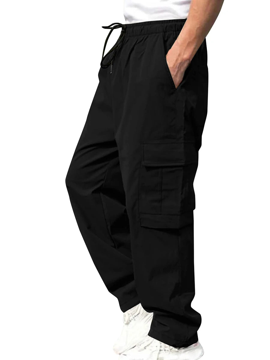 Hirigin Men Loose Cargo Pants With Pockets