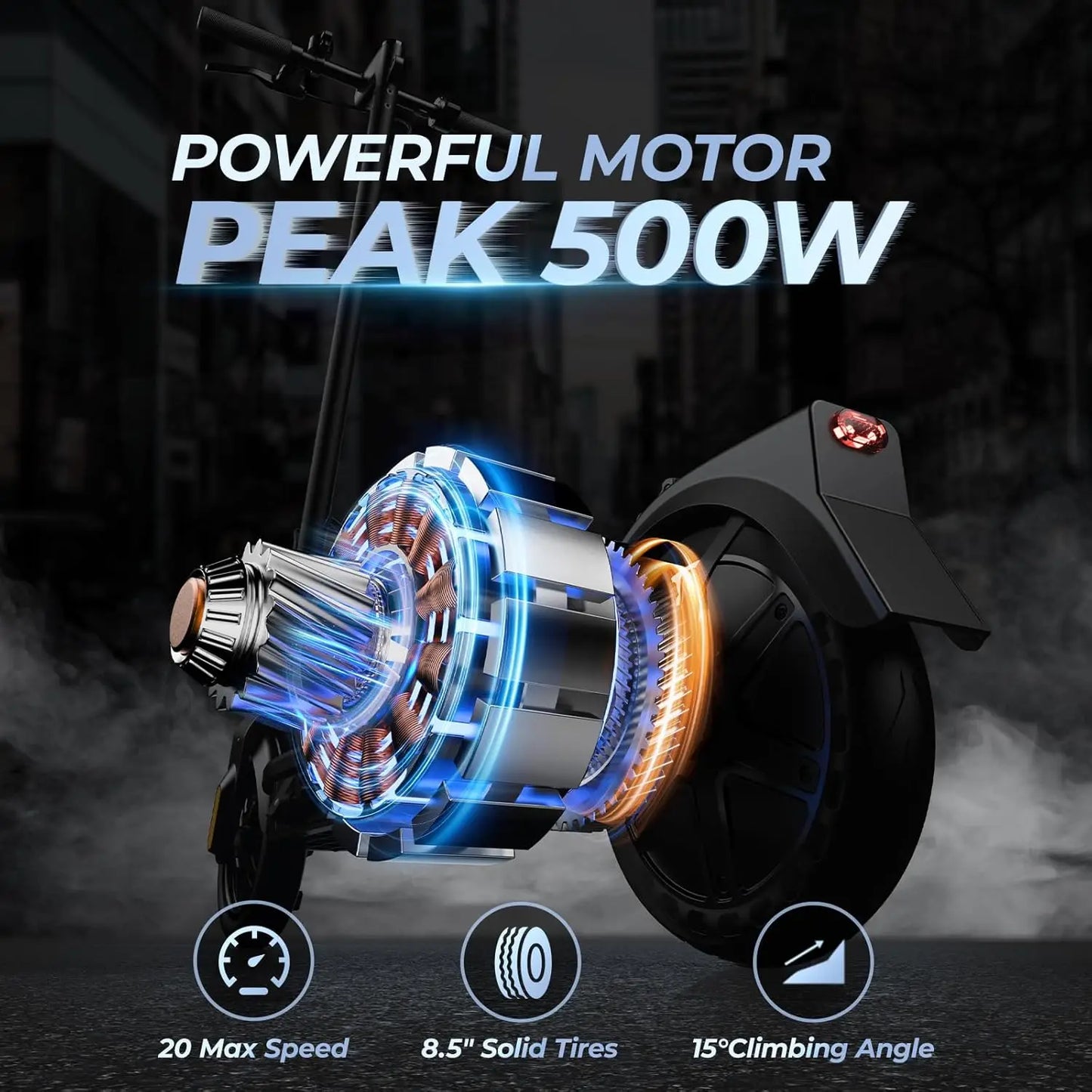 Hero E8 Pro Electric Scooter 500W 20 MPH 20 Mile Range Dual Suspension