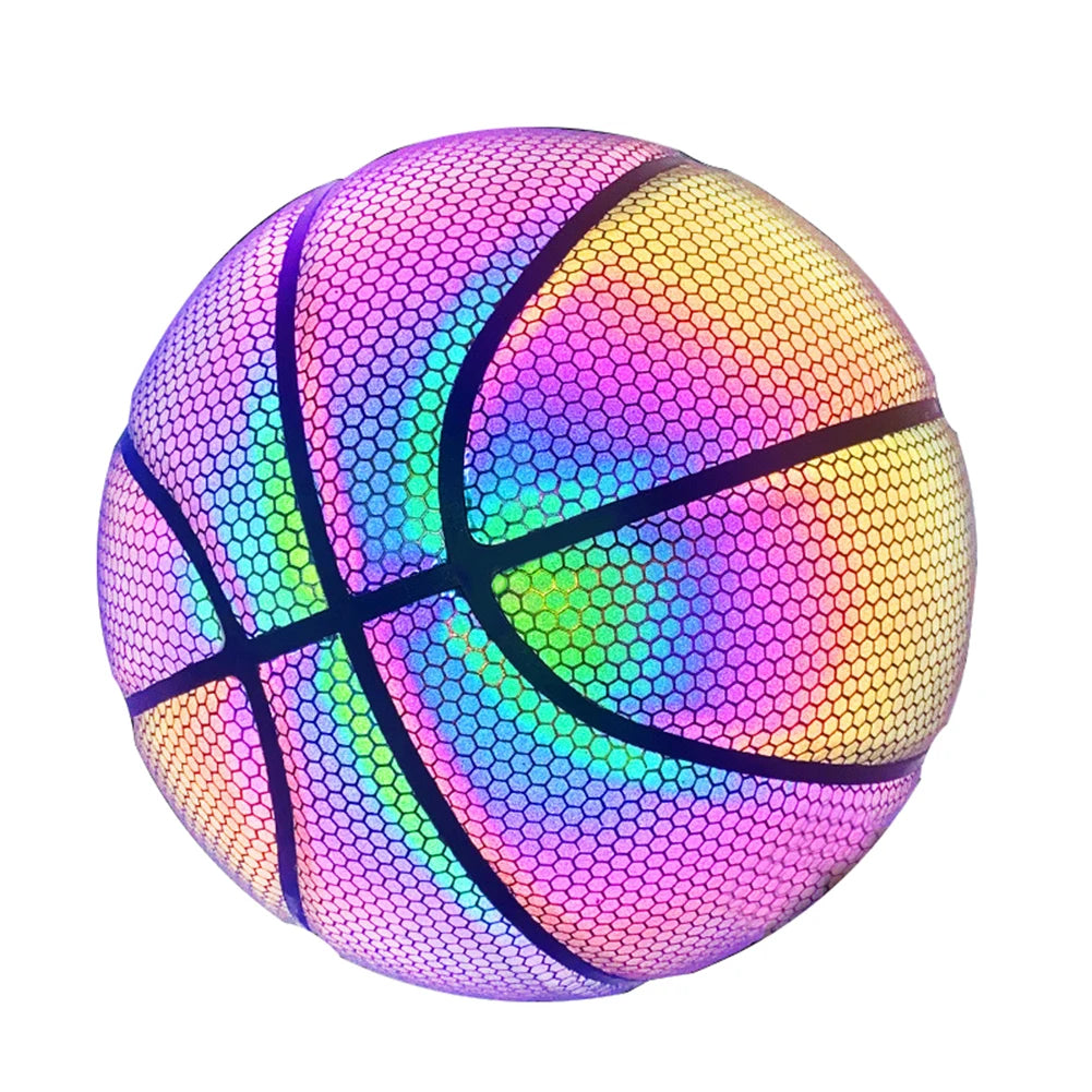 Luminous Holographic Reflective Basketball For Night Play