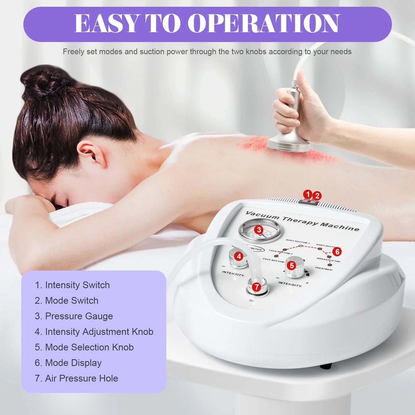 Hign-concerned Vacuum Therapy Machine With 24 Cups For Body Shaping