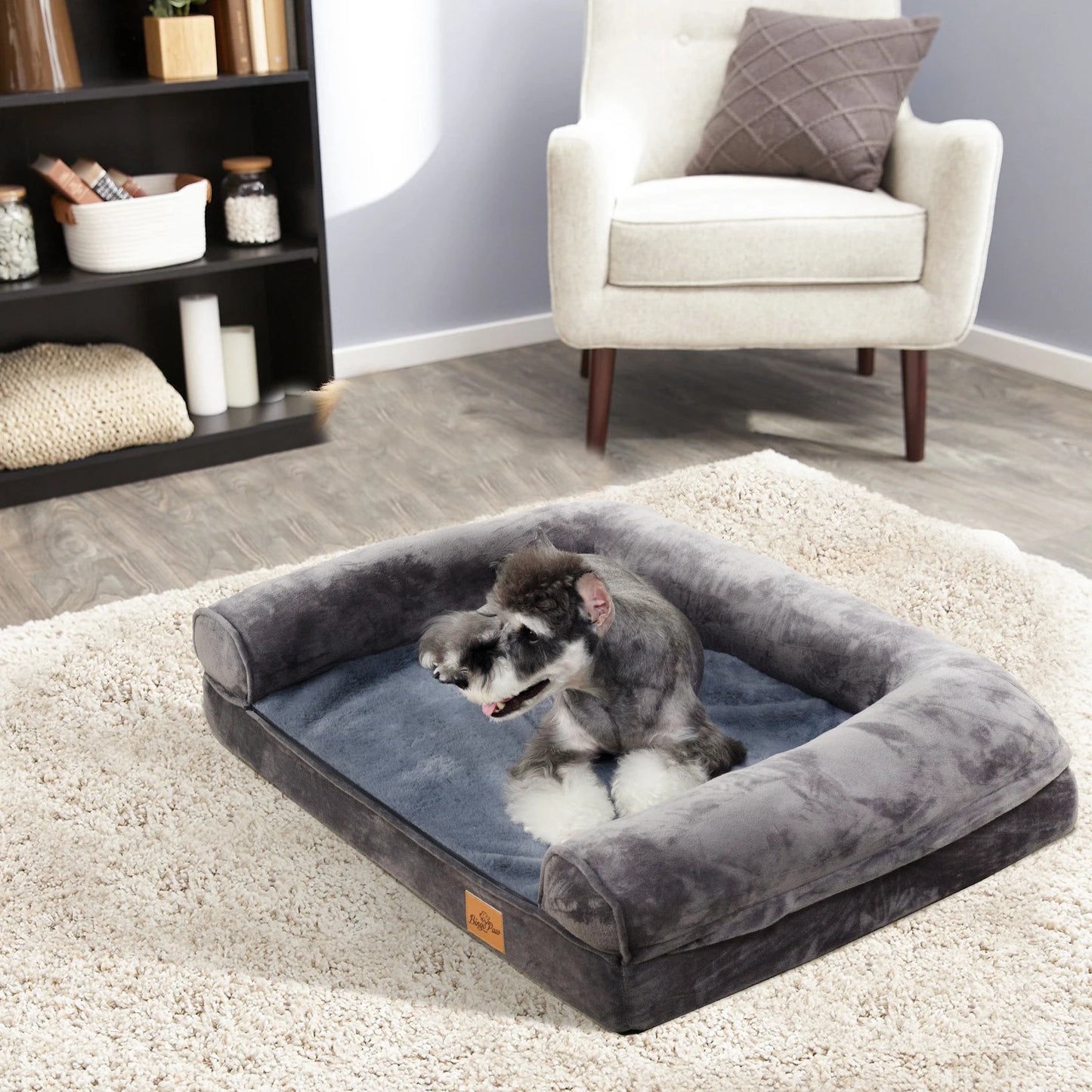 Guangdong Cozy Sofa Dog Bed With Bolster And Waterproof Cover