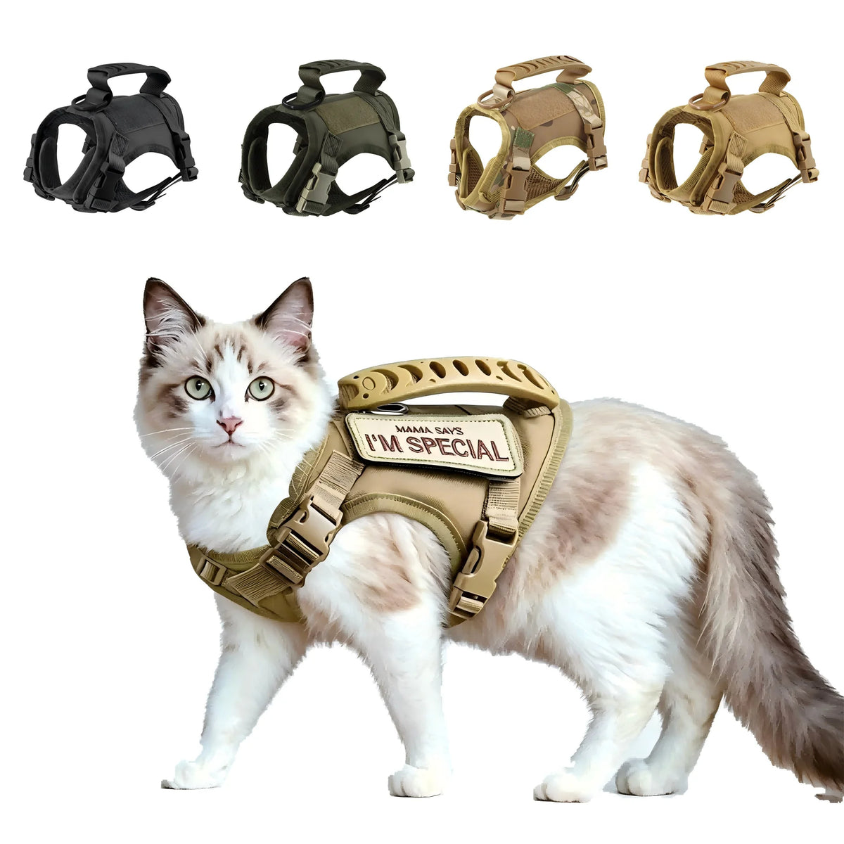 Petavel Adjustable Cat Harness With Top Handle Breathable Mesh
