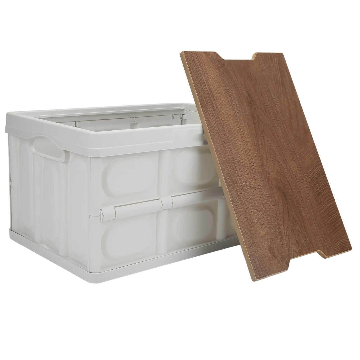 Outdoor Folding Storage Box With Wooden Panel