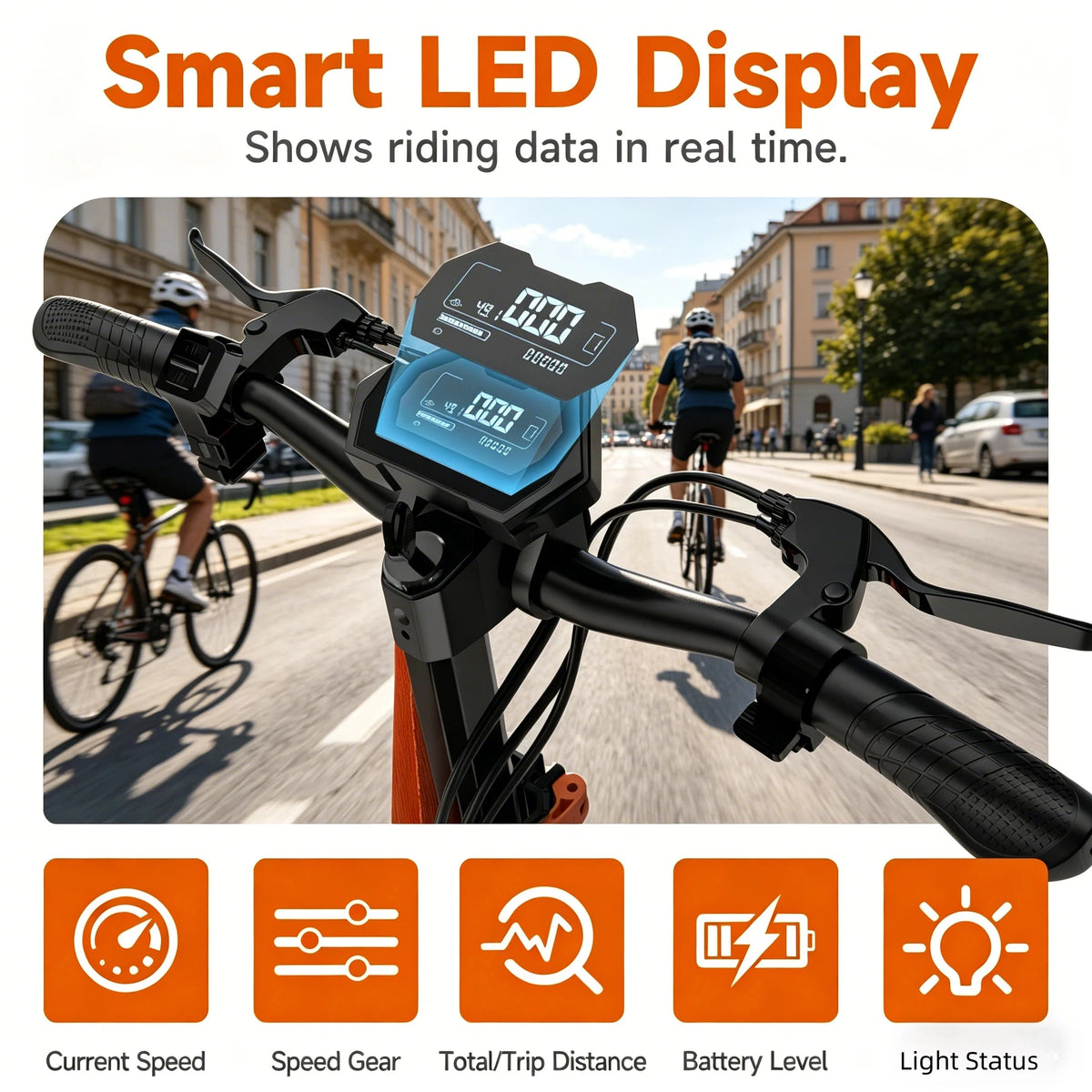 Bikydom Electric Scooter For Adults Foldable Long Range Commuter