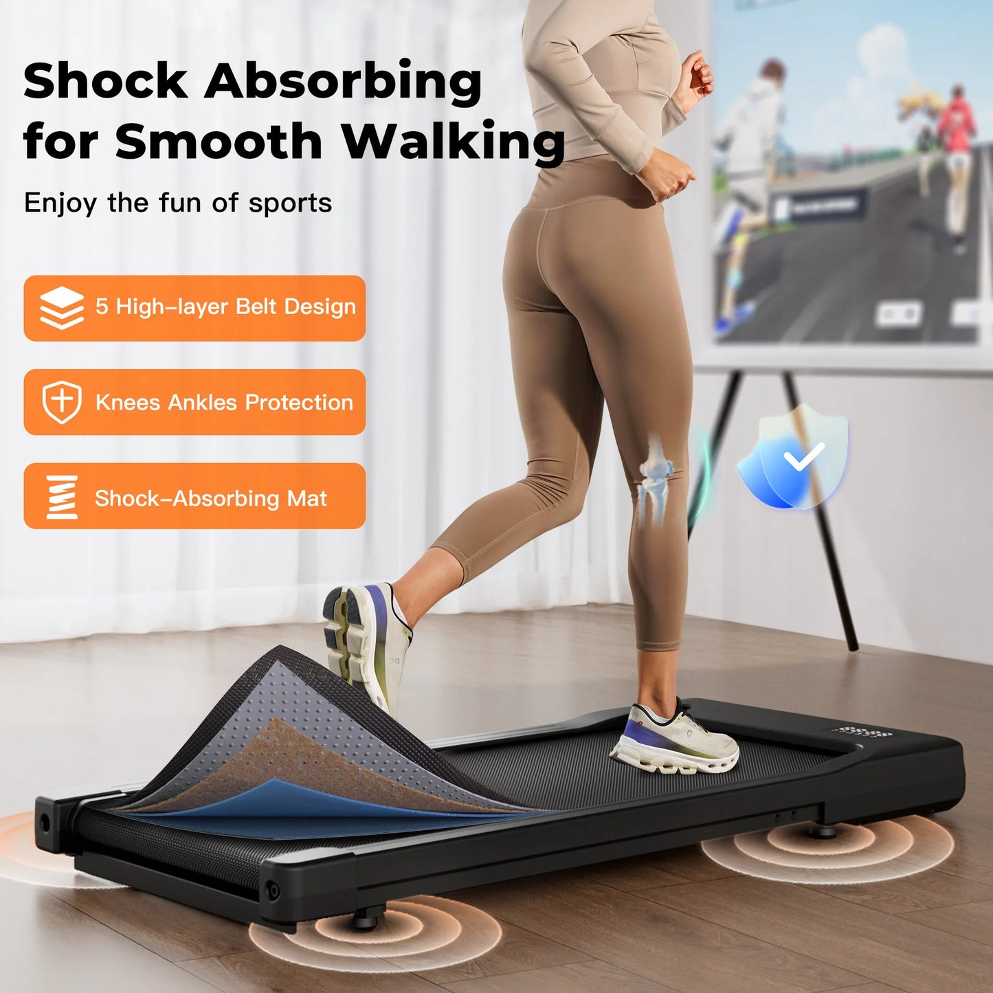 Superun Walking Pad Under Desk Treadmill With Remote Control