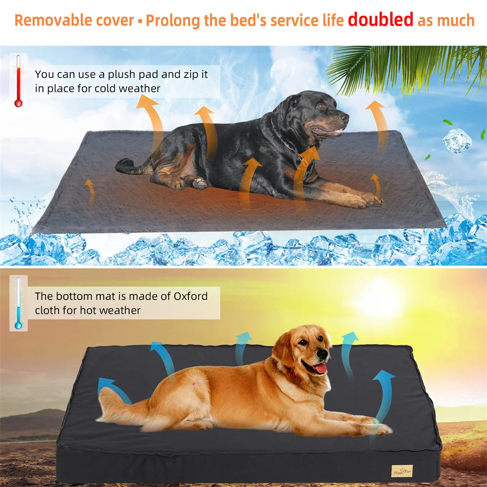 BORWARTCN Orthopaedic Waterproof Dog Bed Two In One Removable Cover
