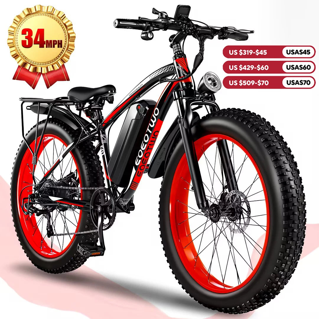 EOEOTWO 1500W Electric Bike 48V 15Ah Fat Tire Mountain Ebike