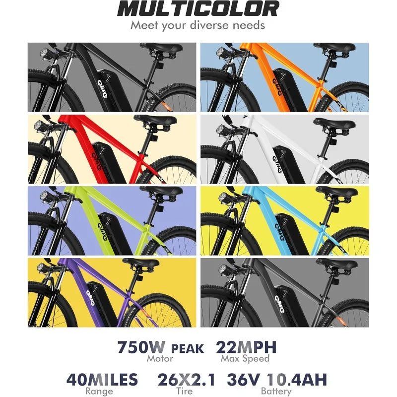 YTYINFork Racer 750W Electric Mountain Bike For Adults Durable All Terrain Performance