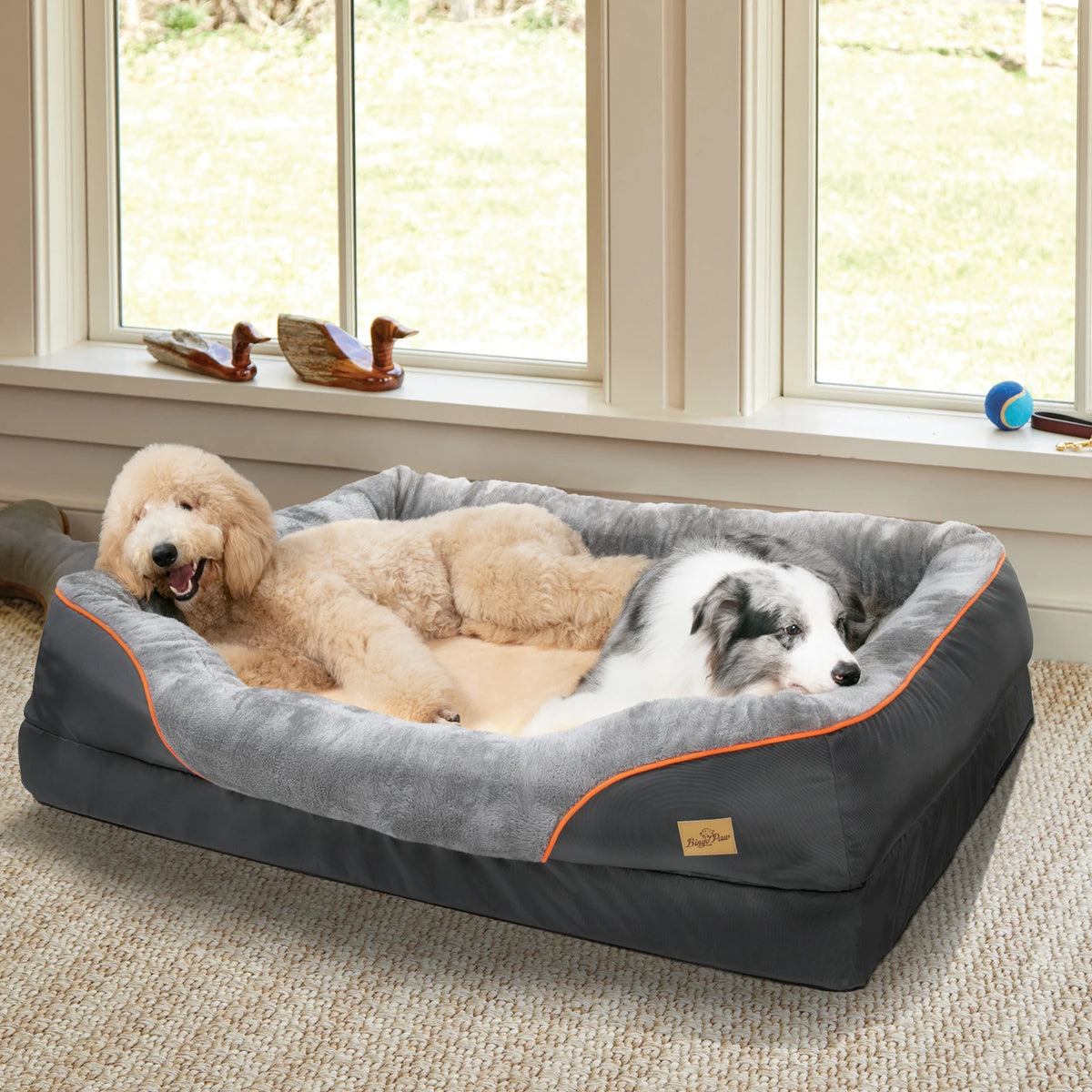 BINGOPAW Large Dog Bed With Anti Allergy Removable Cover