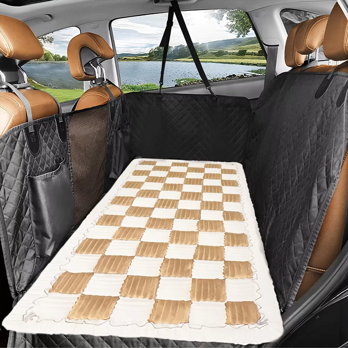 CWV Anti Slip Waterproof Coral Fleece Dog Mat For Cars