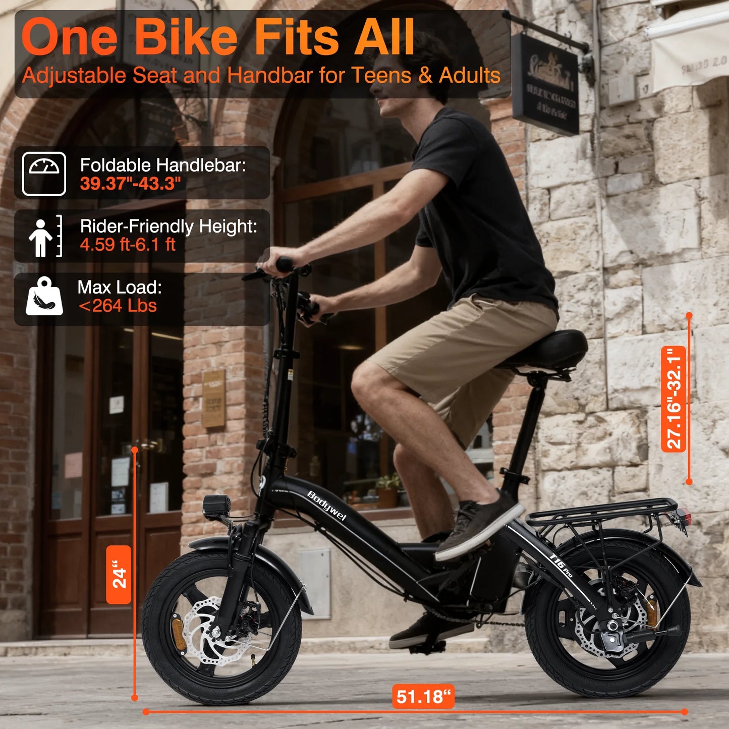 Bodywel T16PRO Foldable Electric Bike 250W