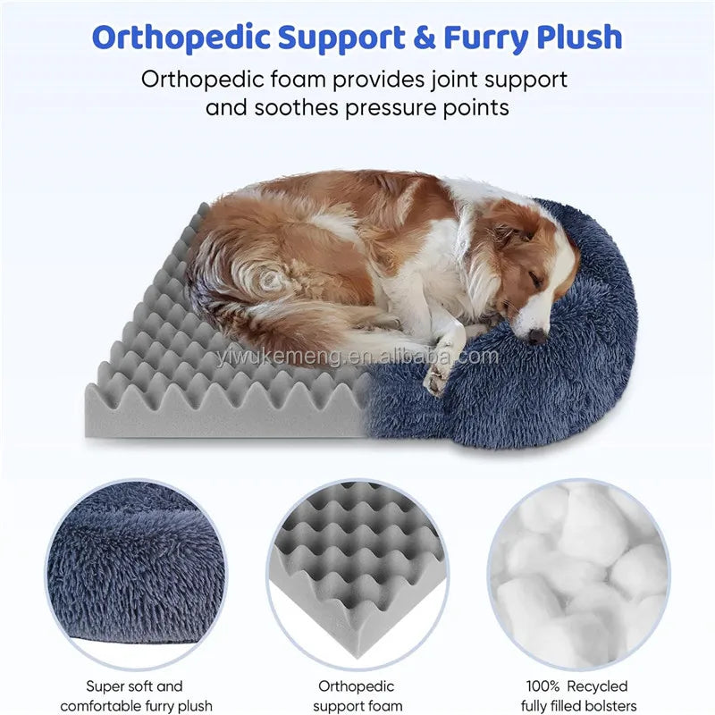 Jiangsu Thickened Orthopedic Dog Bed For Large Dogs With Plush Washable Cover Egg Sponge Durable
