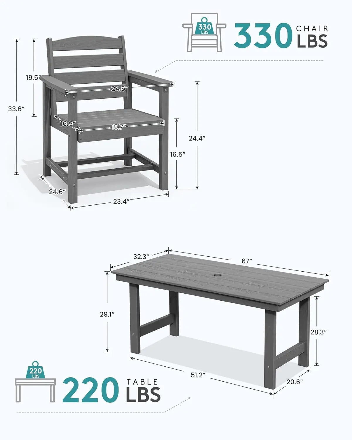 Outdoor Dining Table Set With Six Chairs Minimalist Modern