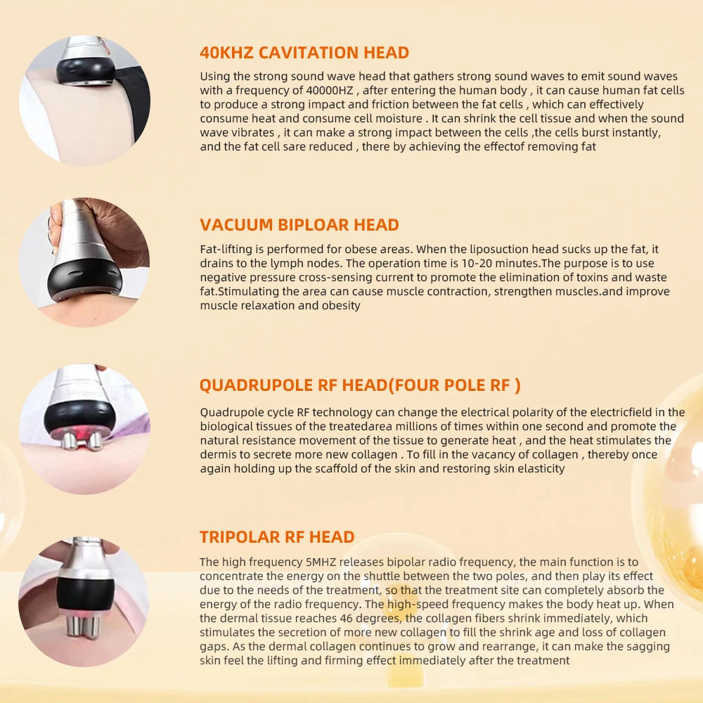 MISSHEARTH 4 In 1 Vacuum Therapy Cavitation RF Slimming Machine