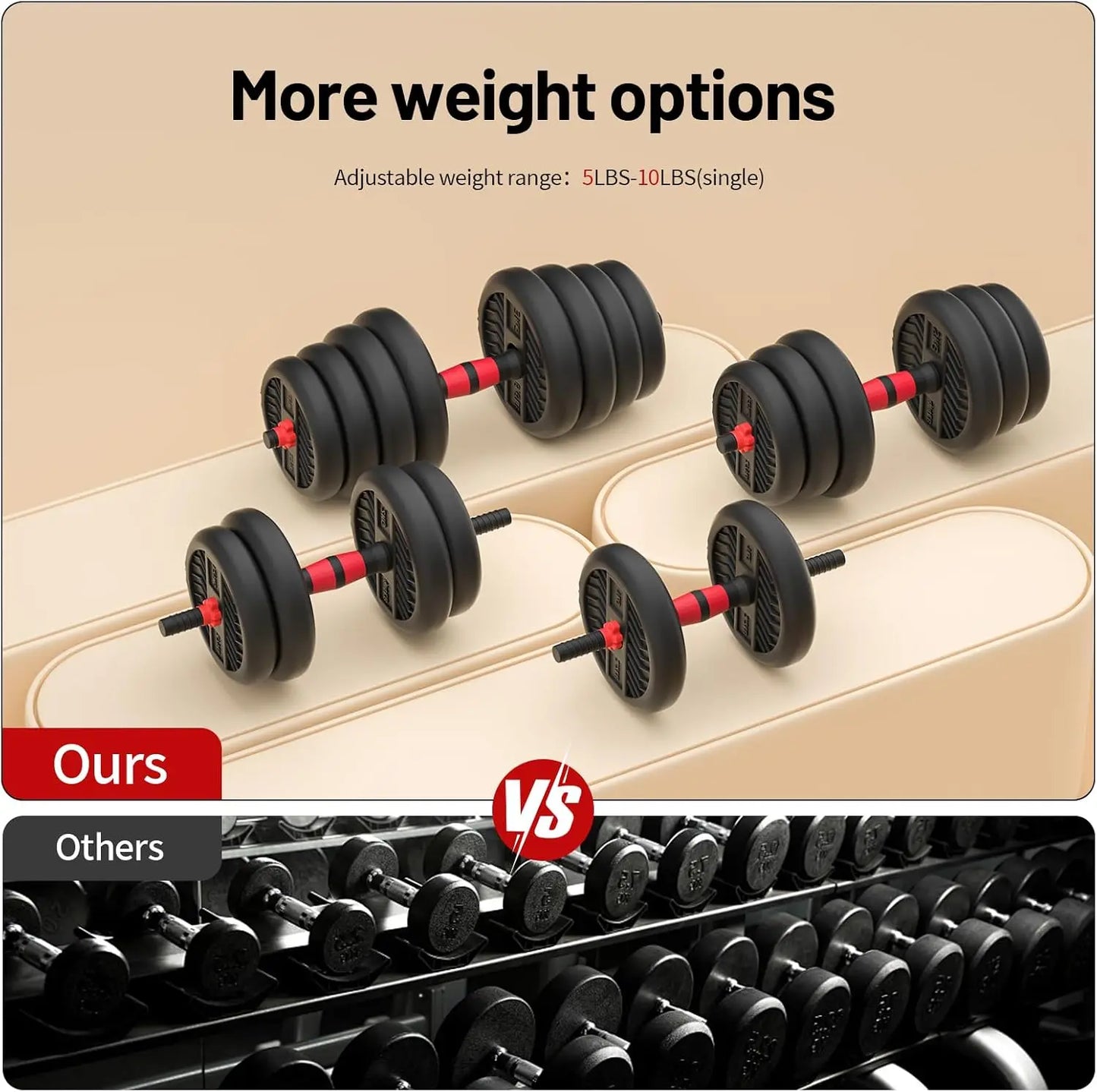 Adjustable Dumbbell Set 20 To 80 Lbs For Home Workouts