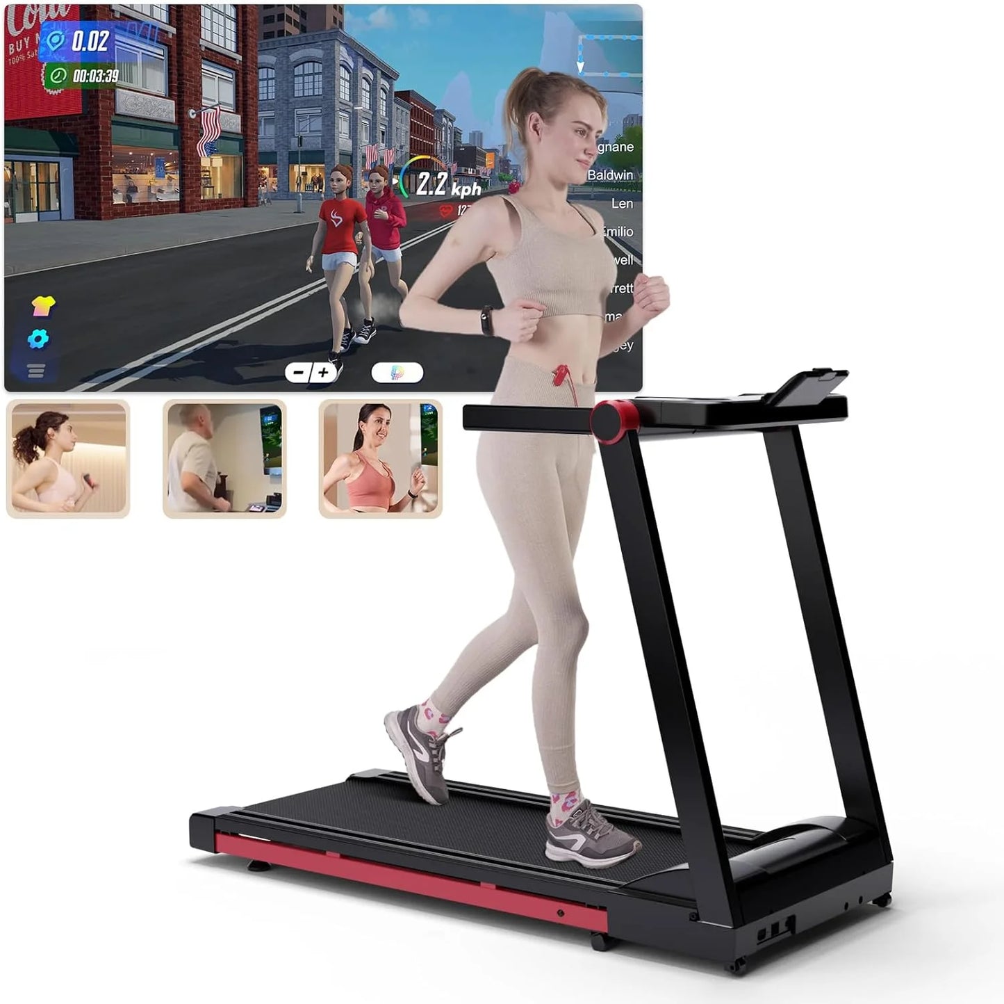 Superun Foldable Treadmill 3.5HP Incline 6 Percent Bluetooth App