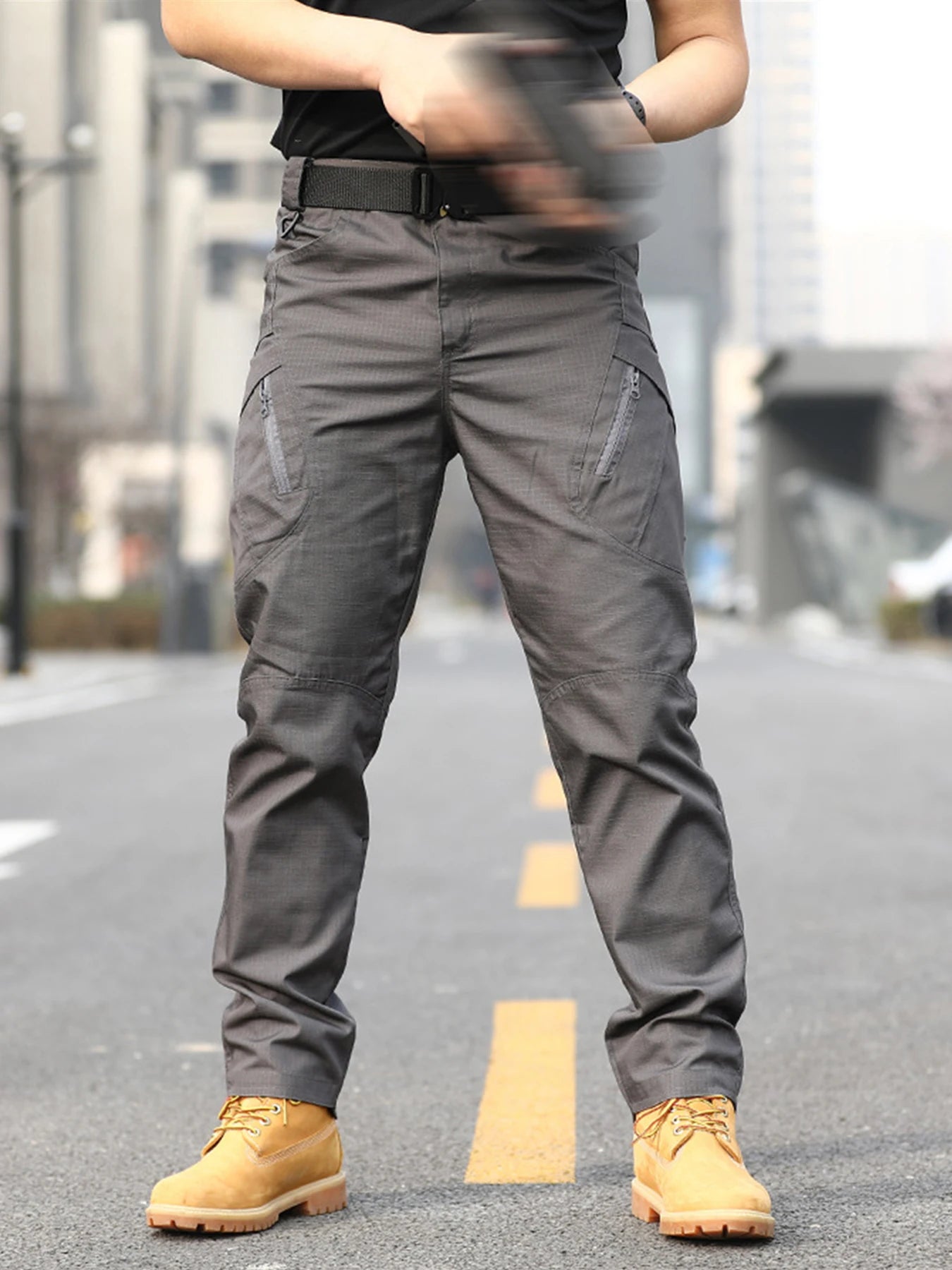 NONECN Mens Tactical Pants With Multi Pocket Design Breathable Lightweight
