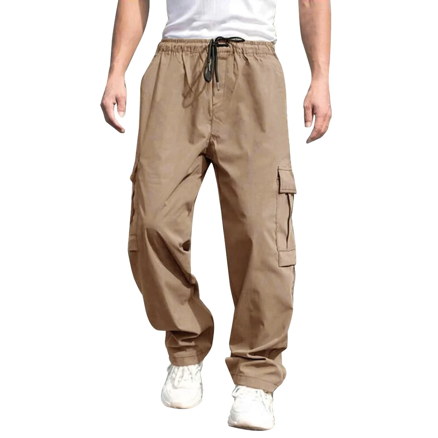 Hirigin Men Loose Cargo Pants With Pockets