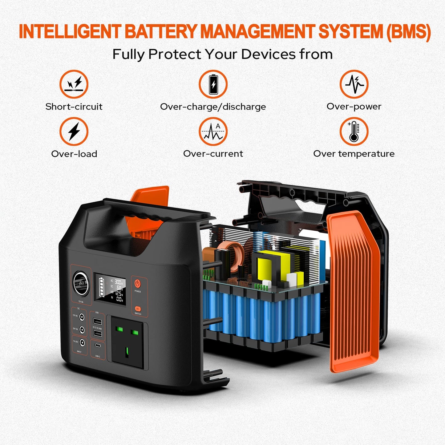 SinKeu Portable Power Station 300W Solar Generator LiFePO4 Battery Pack