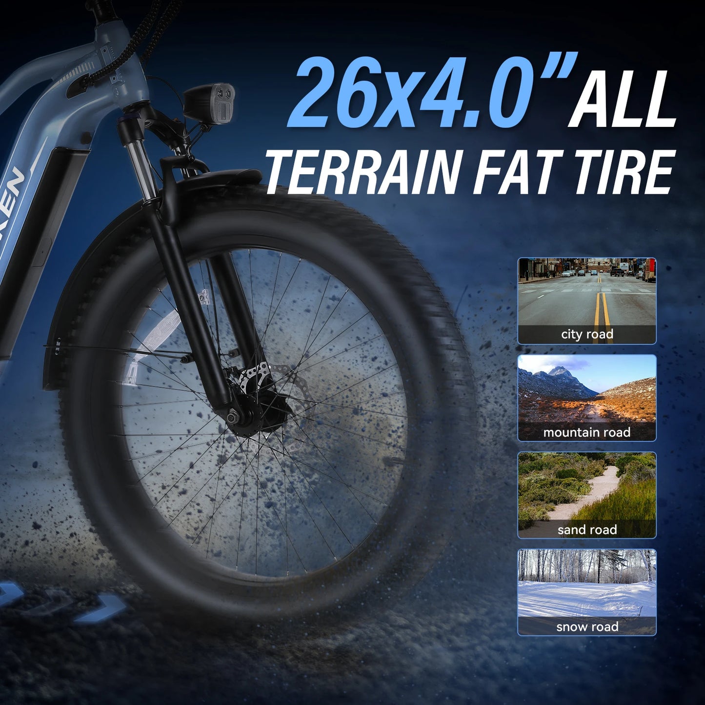 Electric Fat Tire Bike With 1500W Peak Motor For Adults