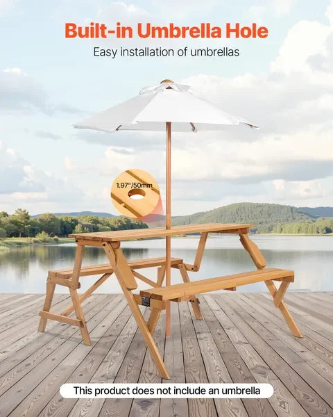 Finishes 2In1 Transforming Interchangeable Picnic Table And Bench Set Weatherproof