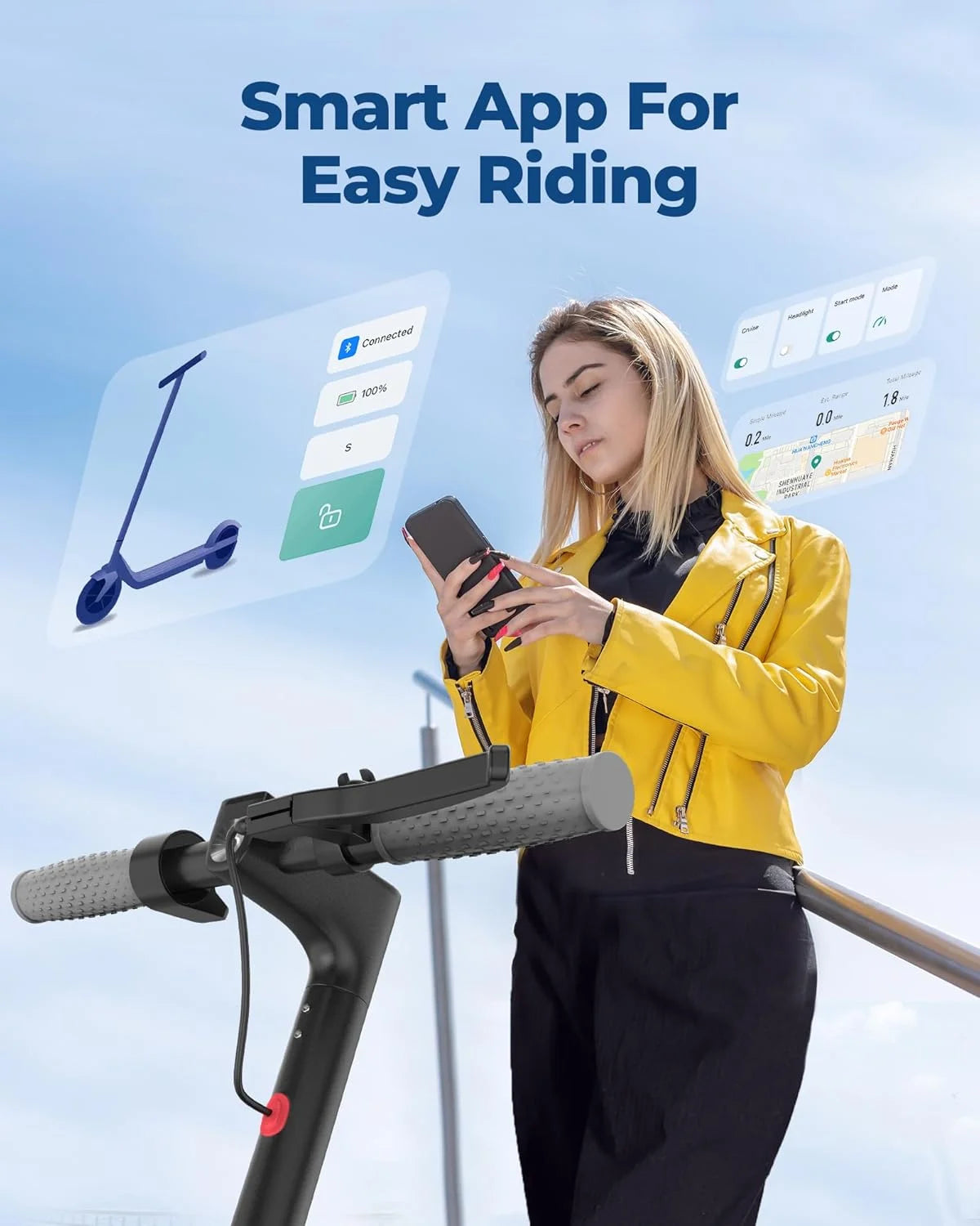 AOVOPRO AP07 Electric Scooter With 19mph Speed And 40-60km Range