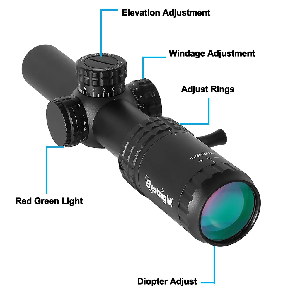 Bestsight 1-5X24 Tactical Rifle Scope With Reticle