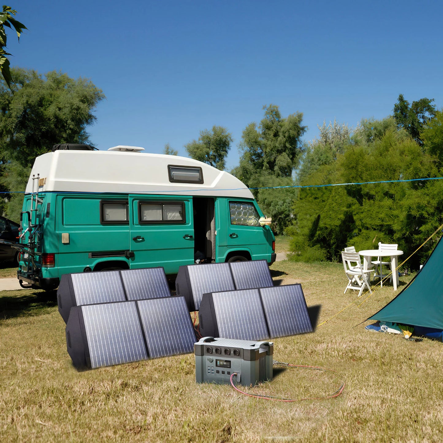 ALLPOWERS S2000 Pro 2400W MPPT Portable Power Station With 4x100W Foldable Solar Panels
