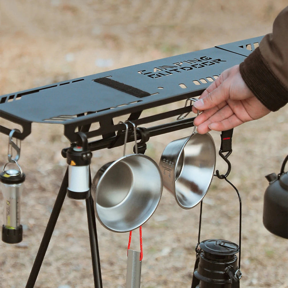 Electric Folding Camping Hanging Rack Portable Shelf with Hook Triangle Storage Hanger
