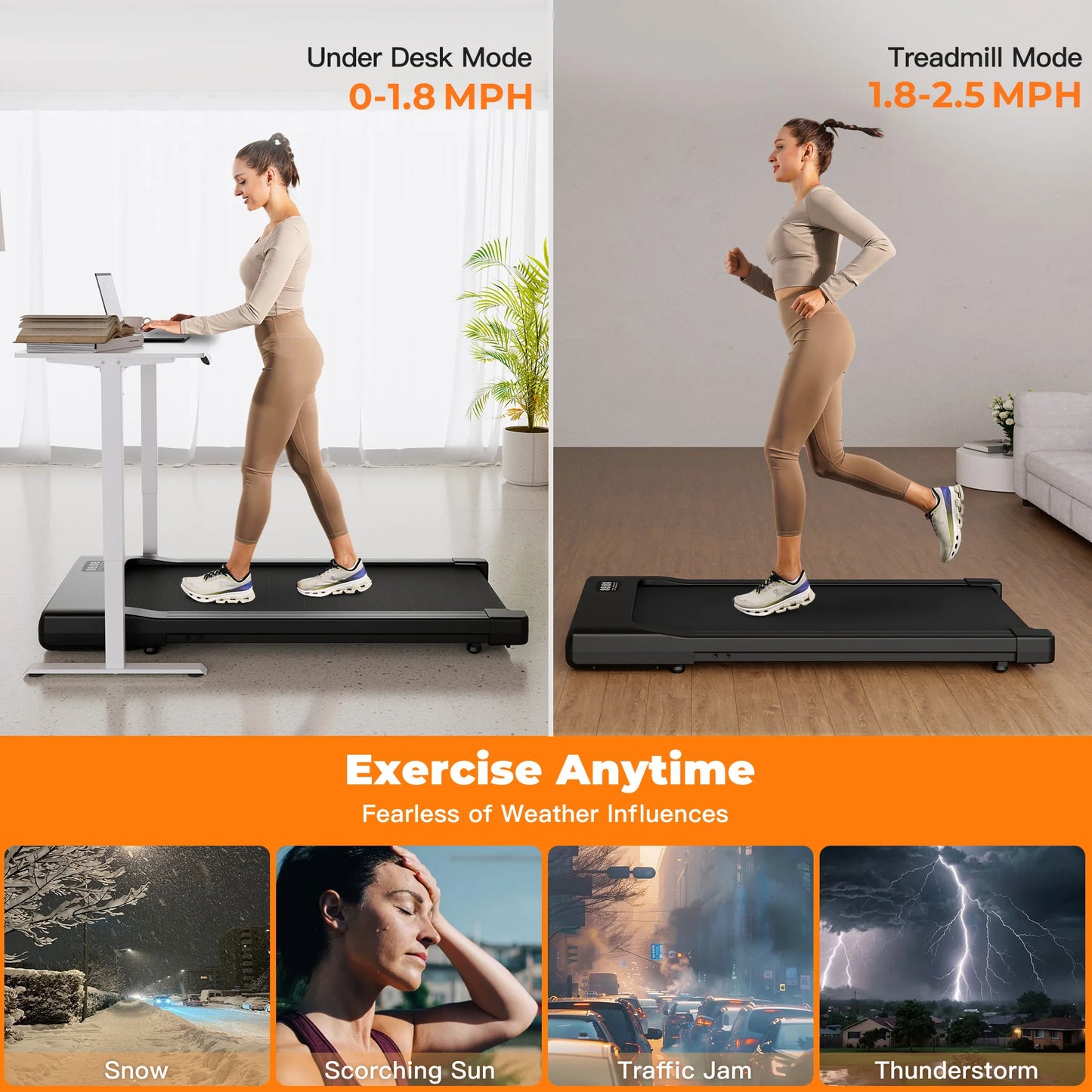 Superun Walking Pad Under Desk Treadmill With Remote Control
